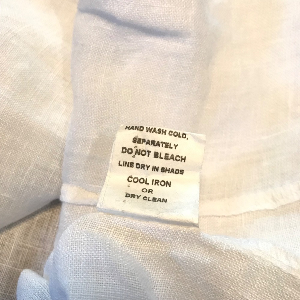 Francesca Bettini Size M 100% Linen Top Made In Italy White Shirt Pockets - Picture 6 of 11